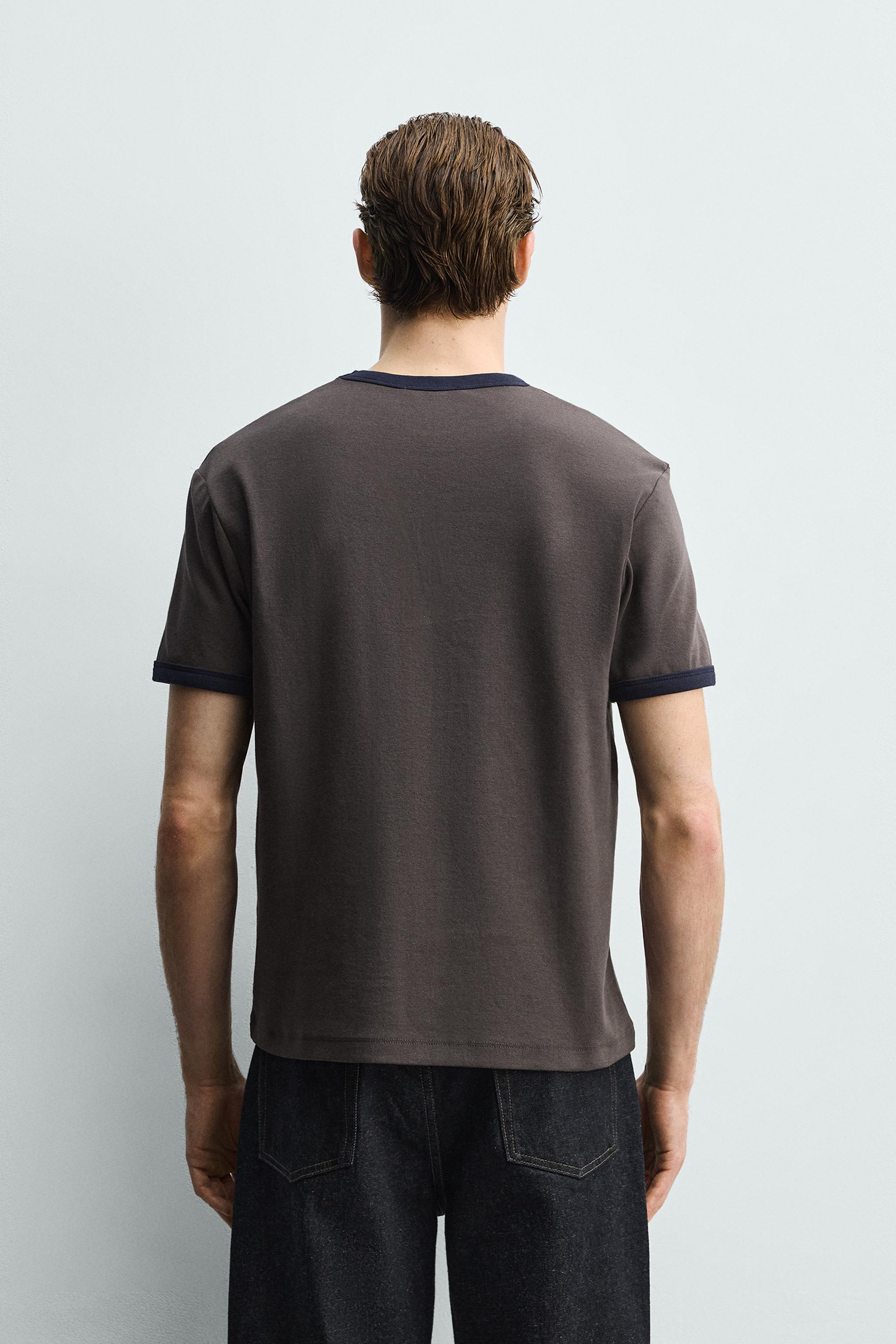 BASIC CONTRAST RIB T-SHIRT